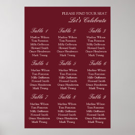 Poster Gráfico de Assentos de Casamento Elegante com Dinh