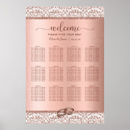 Poster Gráfico de Assentos de Casamento Elegante de Damas