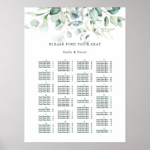 Poster Gráfico de Assentos de Casamento Elegante de Orde