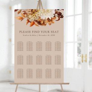 Poster Gráfico de Assentos de Casamento Elegante de Outon