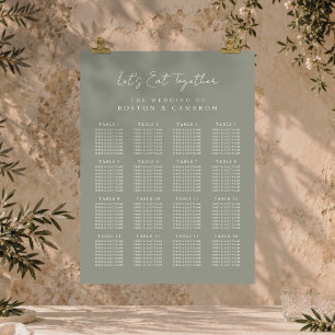 Poster Gráfico de Assentos de Casamento Elegante em Verde