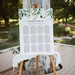 Poster Gráfico de assentos de casamento Elegante eucalipt