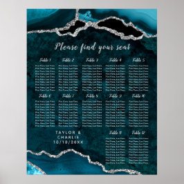 Poster Gráfico de Assentos de Casamento em Ágata Prata Tu