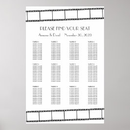 Poster Gráfico de Assentos de Casamento em Faixa de Filme