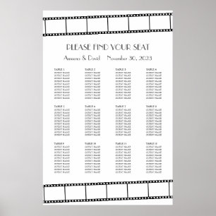 Poster Gráfico de Assentos de Casamento em Faixa de Filme