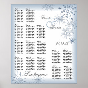 Pôster Gráfico de Assentos de Casamento em Floco de Neve