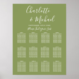Poster Gráfico de Assentos de Casamento em Letra de Cursi