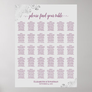 Poster Gráfico de Assentos de Casamento em Mesa Cinza 30 