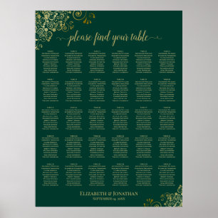 Poster Gráfico de Assentos de Casamento em Mesa de 30 em