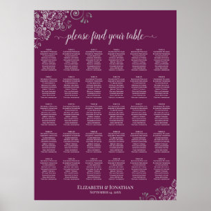 Poster Gráfico de Assentos de Casamento em Mesa de 30 Mag