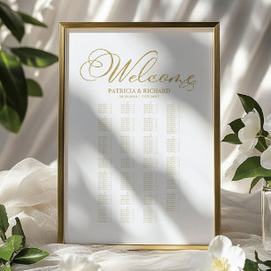 Poster Gráfico de Assentos de Casamento em Ordem Alfabéti