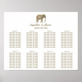 Poster Gráfico de Assentos de Casamento em Ouro Simples