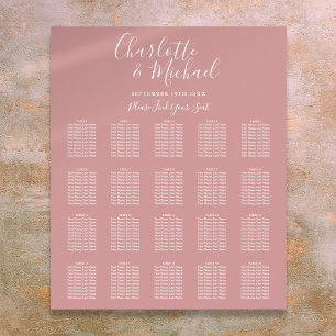 Poster Gráfico de Assentos de Casamento em Script Elegant