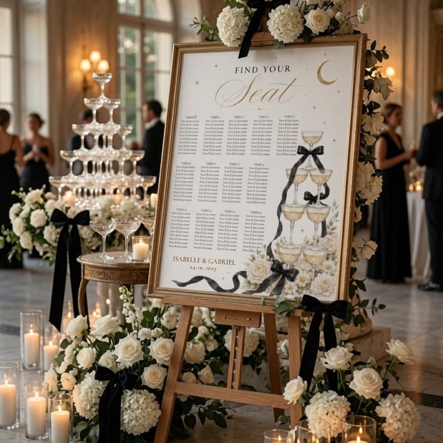 Poster Gráfico de Assentos de Casamento em Torre de Champ (Criador carregado)