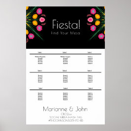 Poster Gráfico de Assentos de Casamento Fiesta Aniversári