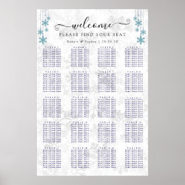 Poster Gráfico de Assentos de Casamento Floco de Neve de