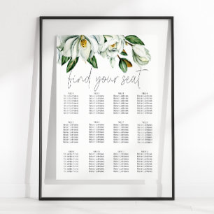Poster Gráfico de Assentos de Casamento Floral Rústico Ma