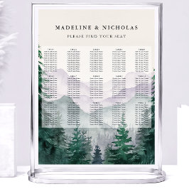Poster Gráfico de Assentos de Casamento Floresta da Monta