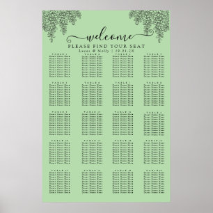 Poster Gráfico de Assentos de Casamento Folha de Samambai