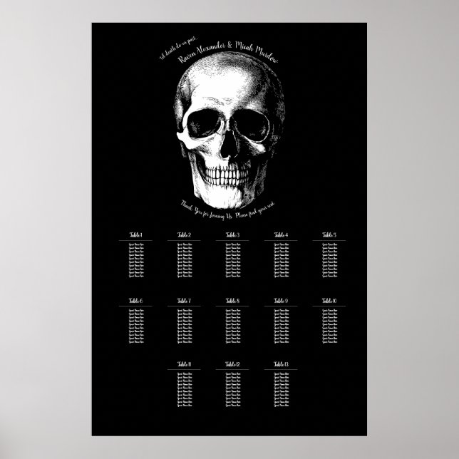 Poster Gráfico de Assentos de Casamento Gótico no Hallowe (Frente)