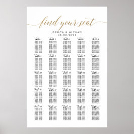 Poster Gráfico de Assentos de Casamento Grande com 25 Mes