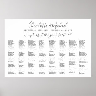 Poster Gráfico de Assentos de Casamento Gray And White pa