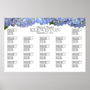 Poster Gráfico de Assentos de Casamento Hortênsia Lua Azu