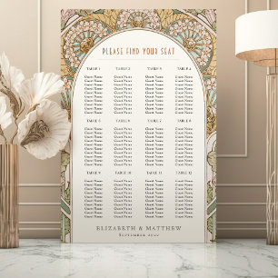Poster Gráfico de Assentos de Casamento Inspirado em Art