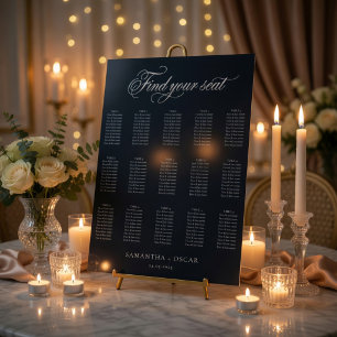 Poster Gráfico de Assentos de Casamento Luxuoso em Ardósi