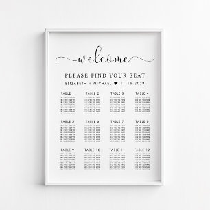 Poster Gráfico de Assentos de Casamento Mesa Chic 12