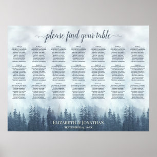 Poster Gráfico de Assentos de Casamento Mesa Rústica 21 B