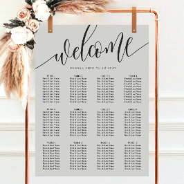 Poster Gráfico de Assentos de Casamento Minimalista Cinza