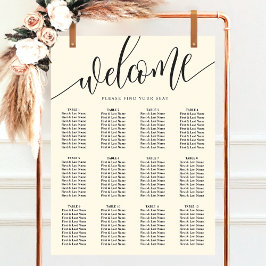 Poster Gráfico de Assentos de Casamento Minimalista Creme