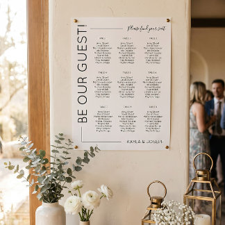 Poster Gráfico de assentos de Casamento Minimalista de 9