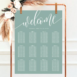 Poster Gráfico de Assentos de Casamento Minimalista em Te