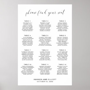 Poster Gráfico de Assentos de Casamento Minimalista Moder