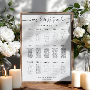Poster Gráfico de Assentos de Casamento Minimalista Moder