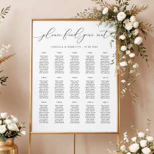 Poster Gráfico de Assentos de Casamento Minimalista Preto