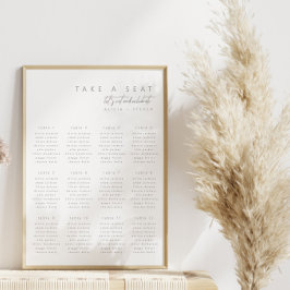 Poster Gráfico de Assentos de Casamento Minimalista Simpl