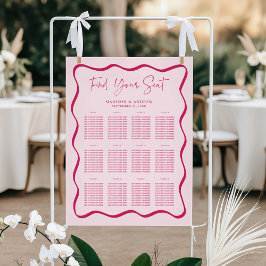 Poster Gráfico de Assentos de Casamento Moderno com Moldu
