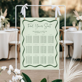 Poster Gráfico de Assentos de Casamento Moderno com Moldu