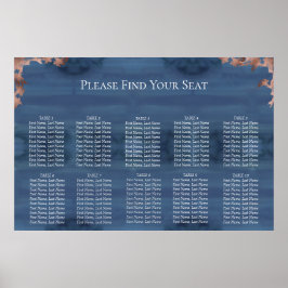 Poster Gráfico de Assentos de Casamento Moody Blue
