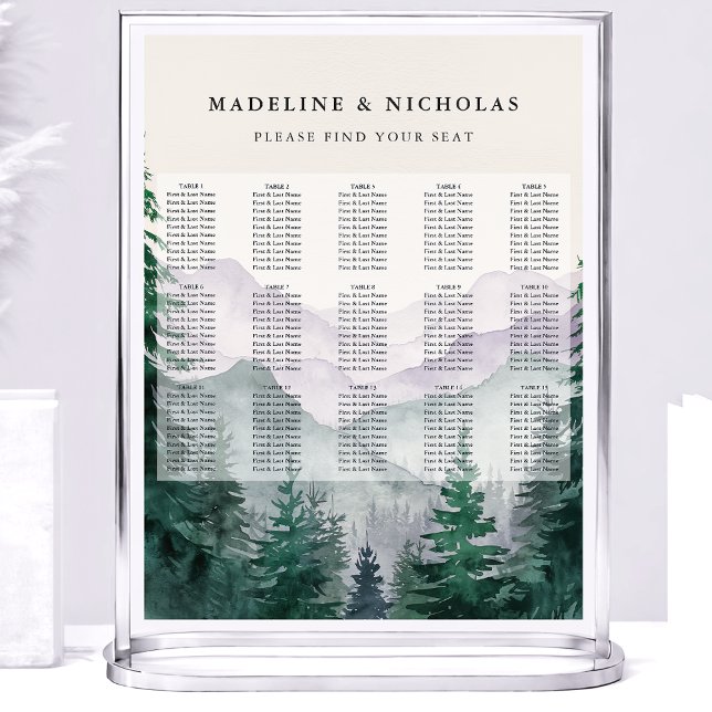 Poster Gráfico de Assentos de Casamento na Floresta da Mo (Criador carregado)