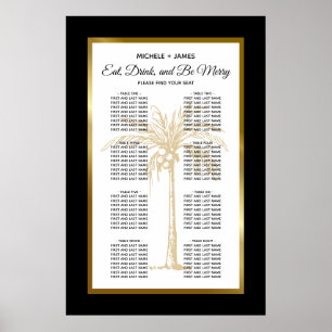 Poster Gráfico de Assentos de Casamento Palma Tropical Go
