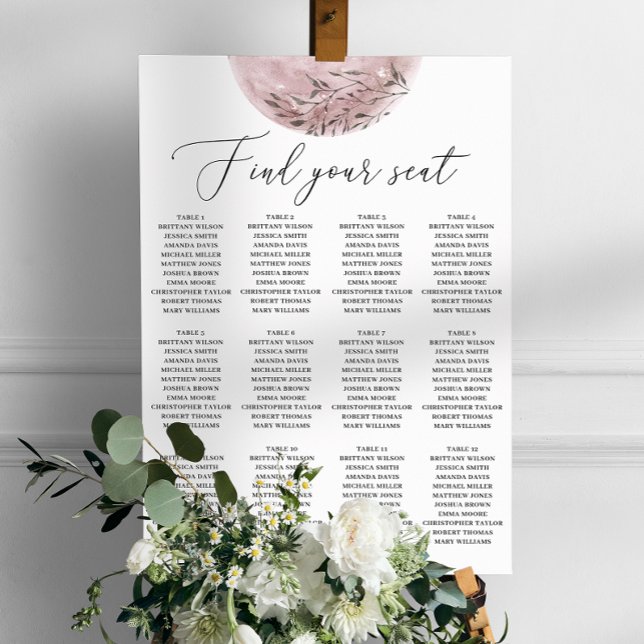 Poster Gráfico de Assentos de Casamento Pink Moon. Celest (Criador carregado)