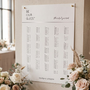 Poster Gráfico de Assentos de Casamento por Ordem Alfabét