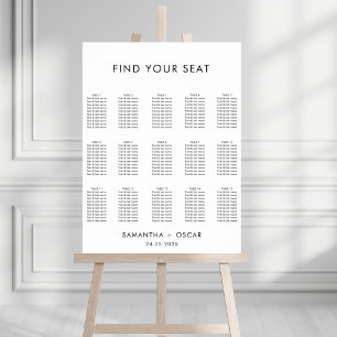Poster Gráfico de Assentos de Casamento Preto e Branco Mi