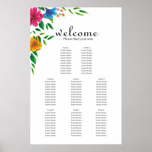 Poster Gráfico de Assentos de Casamento Primavera Verão F