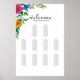 Poster Gráfico de Assentos de Casamento Primavera Verão F
