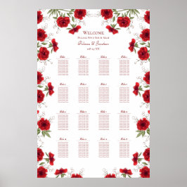 Poster Gráfico de Assentos de Casamento Romântico Rosa Ve